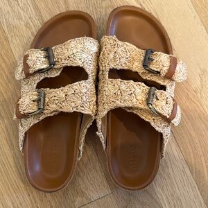 Isabel Marant Rafia Buckle Sandals Size 38